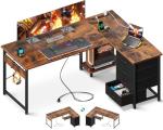AODK 53" L-Shaped Gaming Desk with USB Outlets