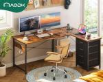 AODK 53" L-Shaped Gaming Desk with USB Outlets