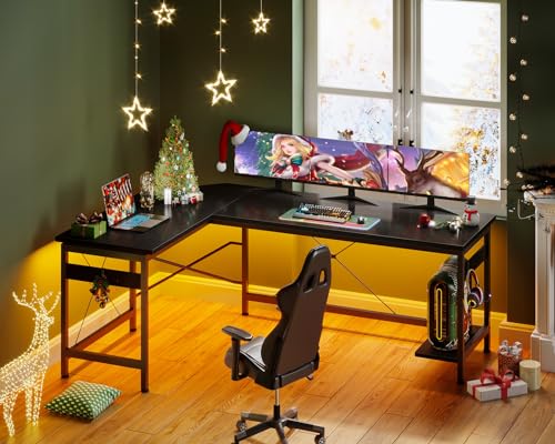 Coleshome 66" L-Shaped Gaming Corner Desk