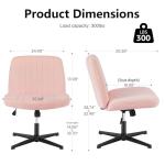 OLIXIS Criss Cross Chairs Legged Armless No Wheels Wide Seat Height Adjustable Swivel Rolling Padded Furry Cute Home Office Desk Seating for Bedroom, Student, Study Room