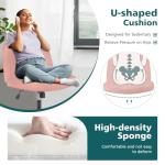 OLIXIS Criss Cross Chairs Legged Armless No Wheels Wide Seat Height Adjustable Swivel Rolling Padded Furry Cute Home Office Desk Seating for Bedroom, Student, Study Room