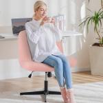 OLIXIS Criss Cross Chairs Legged Armless No Wheels Wide Seat Height Adjustable Swivel Rolling Padded Furry Cute Home Office Desk Seating for Bedroom, Student, Study Room