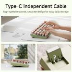 EWEADN Typewriter Style Mechanical Keyboard, Wired Typewriter Keyboards,104 Keys Backlit LED Metal Keyboards, Media Control Knob, Wired Computer Keyboard Pink Switch for Windows/Mac/PC-Green