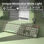 EWEADN Typewriter Style Mechanical Keyboard, Wired Typewriter Keyboards,104 Keys Backlit LED Metal Keyboards, Media Control Knob, Wired Computer Keyboard Pink Switch for Windows/Mac/PC-Green