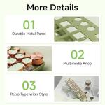 EWEADN Typewriter Style Mechanical Keyboard, Wired Typewriter Keyboards,104 Keys Backlit LED Metal Keyboards, Media Control Knob, Wired Computer Keyboard Pink Switch for Windows/Mac/PC-Green