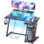 LED Gaming Desk with Power Outlets, 39 Inch