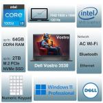 Dell 15 Laptop Computer for Business and Student, Intel Processor (Beat i5-1145G7), 32GB DDR4 RAM, 1TB PCIe SSD, Vostro 3530 15.6" 120Hz FHD, WiFi, Bluetooth, Type-C, HDMI, Webcam, Windows 11 Pro