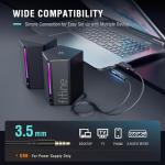 FIFINE Computer Speakers, Desktop PC Speakers with Volume Control, RGB Gaming Loudspeakers Wired with 3.5mm Aux Audio Cable for Laptop Monitor Phone Tablet-AmpliGame A20