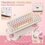 YUNZII C75 Wireless Mechanical Keyboard,75% Layout, Hot-Swappable NKRO,BT5.0/2.4G/USB-C Mode,Dye-Sub PBT MOA Keycaps,RGB Gasket Mount,Cute Cake Design for Mac/Win/Gaming (Beige, Milk V2 Switch)
