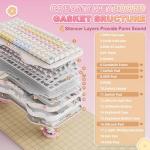 YUNZII C75 Wireless Mechanical Keyboard,75% Layout, Hot-Swappable NKRO,BT5.0/2.4G/USB-C Mode,Dye-Sub PBT MOA Keycaps,RGB Gasket Mount,Cute Cake Design for Mac/Win/Gaming (Beige, Milk V2 Switch)