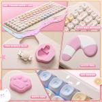 YUNZII C75 Wireless Mechanical Keyboard,75% Layout, Hot-Swappable NKRO,BT5.0/2.4G/USB-C Mode,Dye-Sub PBT MOA Keycaps,RGB Gasket Mount,Cute Cake Design for Mac/Win/Gaming (Beige, Milk V2 Switch)