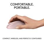 Logitech M240 Silent Bluetooth Mouse, Wireless, Compact, Portable, Smooth Tracking, 18-Month Battery, for Windows, macOS, ChromeOS, Compatible with PC, Mac, Laptop, Tablets - Rose