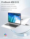 HP ProBook 450 G10 Business Laptop (15.6" FHD Anti-Glare, Intel 10-Core i5-1334U, 16GB RAM, 512GB SSD, (Beats i7-1255U)) Backlit KB, Webcam, Ethernet, Wi-Fi 6E, Win 11 Pro w/ AI Copilot, Silver