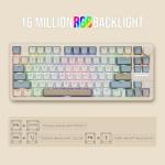 EPOMAKER Galaxy70 Wireless Gaming Keyboard, 75% Aluminium Mechanical Keyboard, Bluetooth 5.0/2.4GHz/USB-C Wired, Programmable, Hot Swappable, for PC/Mac/Office/Gaming (White, Zebra Switch)