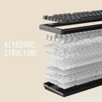 EPOMAKER Galaxy70 Wireless Gaming Keyboard, 75% Aluminium Mechanical Keyboard, Bluetooth 5.0/2.4GHz/USB-C Wired, Programmable, Hot Swappable, for PC/Mac/Office/Gaming (White, Zebra Switch)