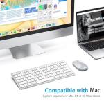 OMOTON Bluetooth Keyboard Compatible with Mac, Compact Wireless Keyboard Compatible with MacBook Pro/Air, iMac, Mac mini/Pro Laptop and PC (Silver)