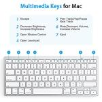 OMOTON Bluetooth Keyboard Compatible with Mac, Compact Wireless Keyboard Compatible with MacBook Pro/Air, iMac, Mac mini/Pro Laptop and PC (Silver)