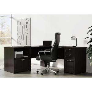 Realspace® Magellan 71"W L-Shaped Desk - Espresso