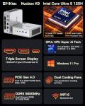 GMKtec Mini PC, K9 Intel Core Ultra 5 125H (Turbo 4.5GHz, 14C/18T) Desktop Computer 1TB SSD 32GB Dual DDR5 5600MHz Dual LAN 2.5G Dual Fan WiFi 6 USB-C BT5.2 USB 3.2