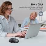 TECKNET Wireless Mouse (2.4G & BT5.0/3.0) Silent 4800 DPI Computer USB A & Bluetooth Mouse 6 Buttons, Wide Compatibility - Grey