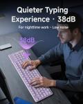 SEUNKWANG EWEADN GX710S Backlit Computer Keyboards, Wired USB Keyboard with White Backlit, Metal Panel, Plug and Play, Pudding Keycaps Full Size Quite Computer Keyboard for Win/PC/Laptop-Purple