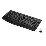 QUASIO Wireless Keyboard, 2.4G Full-Sized Ergonomic Wireless Computer Keyboard with Wrist Rest for Windows, Mac OS Laptop/PC/Desktop/Notebook(Black)