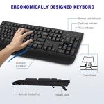 QUASIO Wireless Keyboard, 2.4G Full-Sized Ergonomic Wireless Computer Keyboard with Wrist Rest for Windows, Mac OS Laptop/PC/Desktop/Notebook(Black)