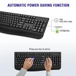 QUASIO Wireless Keyboard, 2.4G Full-Sized Ergonomic Wireless Computer Keyboard with Wrist Rest for Windows, Mac OS Laptop/PC/Desktop/Notebook(Black)