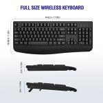 QUASIO Wireless Keyboard, 2.4G Full-Sized Ergonomic Wireless Computer Keyboard with Wrist Rest for Windows, Mac OS Laptop/PC/Desktop/Notebook(Black)