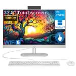HP 24 Touchscreen All-in-One Desktop Computer for Home and School, Intel Processor (Beat i3-1110G4), 23.8" FHD Display, 32GB DDR4 RAM, 1TB PCIe SSD, WiFi 6, Bluetooth, Business AIO, Windows 11 Pro