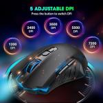 Gaming Mouse Wired, Gaming Mice Breathing RGB LED Plug Play High-Precision Adjustable 7200 DPI, 7 Programmable Buttons, Ergonomic Mouse for PC Laptop
