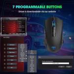 Gaming Mouse Wired, Gaming Mice Breathing RGB LED Plug Play High-Precision Adjustable 7200 DPI, 7 Programmable Buttons, Ergonomic Mouse for PC Laptop