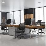 Sweetcrispy Ergonomic Office Desk Chair Mesh Adjustable Swivel Mid-Back Computer Chair with Lumbar Support Comfy Flip-up Arms for Home Office