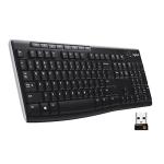 Logitech K270 Wireless Keyboard for Windows, 2.4 GHz Wireless, Full-Size, Number Pad, 8 Multimedia Keys, 2-Year Battery Life, Compatible with PC, Laptop, Black