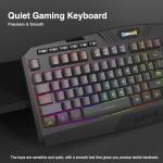 Redragon K503 Wireless Gaming Keyboard, 3-Mode (2.4G/BT/USB), RGB LED Backlit, Multimedia Keys, Fully Programmable Silent Membrane Keyboard with Wrist Rest for Windows PC Games (Black)