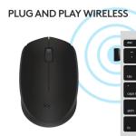 Logitech M170 Wireless Mouse for PC, Mac, Laptop, 2.4 GHz with USB Mini Receiver, Optical Tracking, 12-Months Battery Life, Ambidextrous - Black