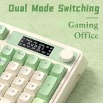 AULA S99 Pro Wireless Keyboard, Gaming Keyboards Media Knob Custom RGB Backlit, 3-Modes BT/2.4G/USB-C Membrane Cute Creamy Keyboard for Windows/MAC/PC Gamer - Blue White