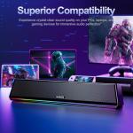 Bluedee Computer Speakers for Desktop PC, Bluetooth 5.3 PC Speakers with Dynamic RGB Light, Wired USB Plug & Play Computer Sound Bar, USB/Type-C Powered Gaming Speakers for Desktop, Laptops, Tablet