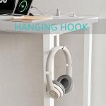 Lufeiya White Computer Desk with Power Outlet, 40 inch Simple Teen Study Table Home Office Work Writing Desks with Charging Station Outlets USB Port Built in, Storage Pocket，White