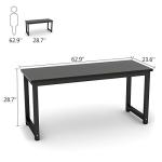 Tribesigns Modern Computer Desk, 63 inch Large Office Desk Computer Table Study Writing Desk Workstation for Home Office, Black Metal Frame