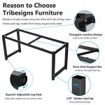 Tribesigns Modern Computer Desk, 63 inch Large Office Desk Computer Table Study Writing Desk Workstation for Home Office, Black Metal Frame