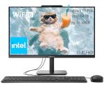 Lenovo 23.8" FHD All-in-One Desktop Computer for Home & Business, Intel N100 (up to 3.4 GHz), 16GB RAM, 512GB SSD, Intel UHD Graphics, RJ45, Bluetooth, Wi-Fi, Keyboard & Mouse, HDMI, Windows 11 Pro