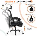 Sweetcrispy Office Computer Desk Chair, Ergonomic High-Back Mesh Rolling Work Swivel Chairs with Wheels, Comfortable Lumbar Support, Comfy Arms for Home, Bedroom, Study, Student, Black