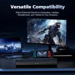 Computer Speakers for Desktop PC, HiFi Stereo Poratble 5.3 Bluetooth Computer Speakers, Computer Sound bar, 3.5mm Aux-in Pc Soundbar with Deep Impactful Bass, Gaming Speakers for PC,Laptop,Tablet