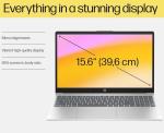 HP 15 15.6" FHD Laptop Computer Student and Business, Intel Quad-Core Processor (Beat i3-1115G4), 16GB DDR4 RAM, 256GB PCIe SSD, WiFi 6E, Bluetooth 5.3, HDMI, Type-C, Silver, Windows 11 Pro, Wendbo