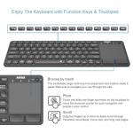 Arteck Universal Backlit 7-Colors Bluetooth Touch TV Keyboard with Easy Media Control and Build-in Touchpad for TV-Connected Computer, Smart TV, Desktop, Laptop, iPad, Surface, Tablet, HTPC