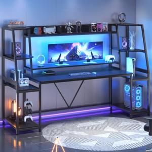 SEDETA 78.8'' LED Gaming Desk with Storage