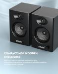 OHAYO 60W Computer Speakers for Music and Gaming, Active Bluetooth 5.3, Stereo 2.0 Speakers for Desktop PC or Laptop, 3.5mm Aux RCA Input, USB-Powered, 1 Pair, Black