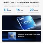 Beelink SEi13 Pro Mini PC, Intel Core i9 13900HK (up to 5.4GHz) 14C/20T, Mini Computer 32GB LPDDR5X 1TB PCIe4.0 SSD, Triple Display HDMI&DP/USB-C 10Gbps/WiFi6/BT5.2/Built-in PSU/Speakers/Microphone