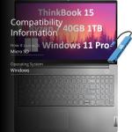 Lenovo ThinkBook 15 Business Laptop (15.6" FHD Anti-Glare, 40GB RAM, 1TB SSD, AMD Ryzen 7 5825U (> Intel i7-1165G7)), FHD Webcam w/Shutter, Military Grade, Fingerprint, Ethernet, Win 11 Pro